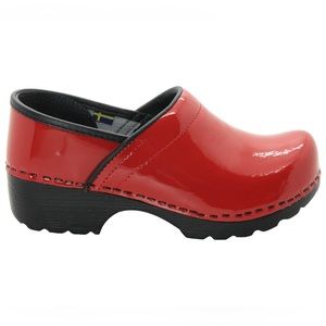 Bjork Karin Swedish Red Pro Patent Leather Clogs Size 40/41